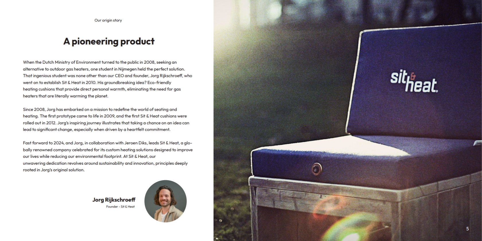 page d'ouverture du lookbook de Sit & Heat